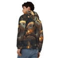 thumbnail image 4 of Wukai Adorable Otter Pair Hug Print Men's Zip-Up Hoodie,Fleece Full-Zip Hoodie for Men, Hooded Sweatshirt-Large, 4 of 5