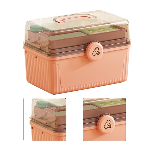 Storage Box, 3 Layer Large Capacity Partitioned Lightweight Water Proof First Aid Kit for Home Outdoor