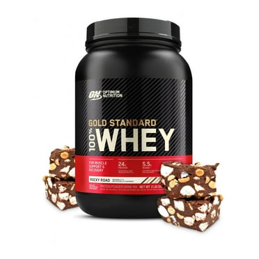 Optimum Nutrition Gold Standard 100% Whey Protein Powder, Rocky Road, 24g Protein, 2 Lb