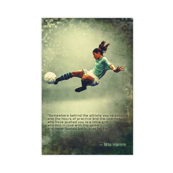 Mia Hamm Sports Celebrity Quotes Poster Retro Canvas Poster Bedroom Decor Sports Landscape Office Room Decor Gift