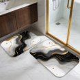 thumbnail image 5 of Black and Gold Marble Pattern Bath Mat Set Of 2,Non-Slip Rug for Bathroom,Kitchen,Bedroom,Entrance, 30x17 and 23.5x15.7 Inches, 5 of 5