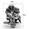 thumbnail image 2 of Luxe Jewelry Designs Men's High Polished Stainless Steel Skull and Snake Ring with Black Jet Epoxy -, 2 of 4