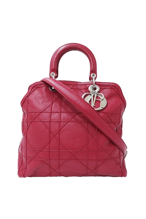 Pre-Owned Christian Dior Dior Women's Granville Leather Bag, 2-Way Handbag/Shoulder... (Fair)