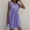 Purple, variant on Sakmal Mid-Length Summer Dresses for Women 2024 Trendy Blue Square Neckline Sleeveless Ruffle Pleated Solid Shift Dress