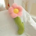 thumbnail image 1 of Cojín de almohada de flores | Forma de crisantemo | Cojín de algodón suave para dormitorio, sofá, sofá, coche | Cojín de descanso decorativo | 27.6x11.8 pulgadas | Amarillo, Blanco, Rosa | 1 Paquete, 1 of 6