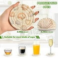 thumbnail image 2 of Yayeee 6 PCS Drink Coasters with Holder Set Woven Absorbent Round Tabletop Hot Pad, Beige Seashell, 2 of 7
