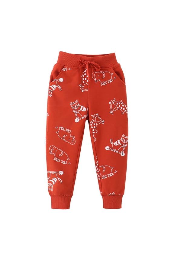 Red Sweatpants Teen Boys Cotton Jogger Pants Long Pant Red Size 3 Years