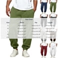 thumbnail image 3 of Men's Solid Color Cuffed Wide Leg Joggers Elastic High Waist Deep Side Pockets Soft Loose Cut for Daily Errands Weekend Trips Brown M, 3 of 6
