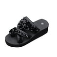 thumbnail image 2 of 2025 Sandals for Women Clearance, Xunlbb Fashion Women Casual Round Head Comfy Slippers Beach Casual Slipsole Shoes(Black,Size:36), 2 of 8