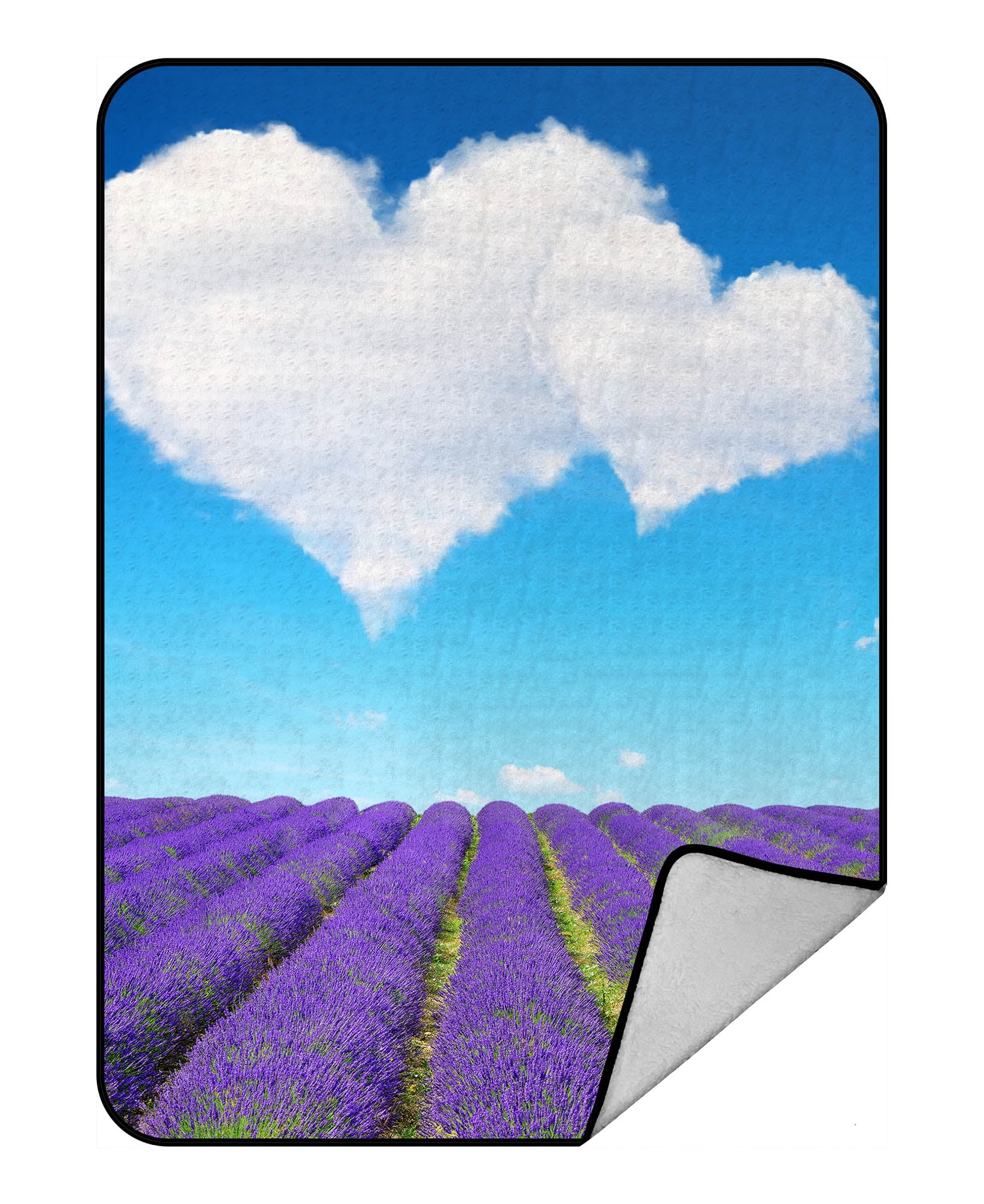 YKCG Lavender Blooming Scented Fields Purple Flowers Heart Shaped Love