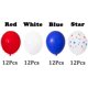 thumbnail image 2 of 48 globos de látex de estrellas rojas, azules y blancas, 12.0 in JFHHH pequeña, 2 of 5
