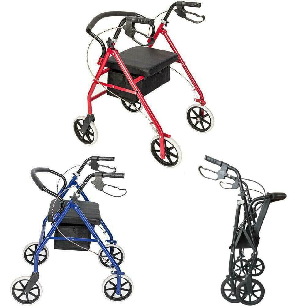Adult Walkers For Seniors,Rolling Walker with 8 inches Wheels Wide Seat