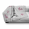 thumbnail image 3 of Ooh La La Soft Flannel Fleece Blanket, Eiffel Tower Doodle with Heart Motifs and Lettering Paris French Theme, Cozy Plush for Indoor and Outdoor Use, 50" x 70", Magenta Charcoal Grey, by Ambesonne, 3 of 6