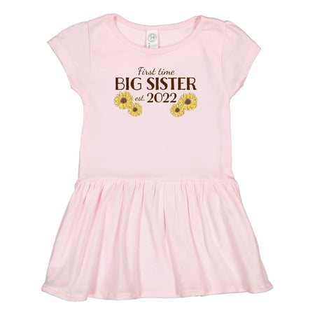 

Inktastic First Time Big Sister Est. 2022 Gift Toddler Girl Dress