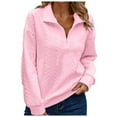thumbnail image 1 of VBARHMQRT Sweatshirt Surdimensionné pour Femmes et Hiver Demi-Zip Ouvert Décontracté Pull à Capuche, 1 of 5