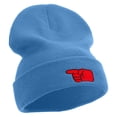 thumbnail image 4 of Colorful Pointing Gesture Explosion Embroidered 12 Inch Long Knitted Beanie - Sky Blue OSFM, 4 of 5