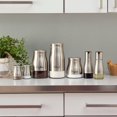 thumbnail image 4 of 3 Piece Stainless Steel Canister Set with See-Through Glass Base, Silver, 4 of 4