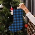 thumbnail image 5 of Vsdgher Blue Black Plaid Christmas Stockings 18 inch Large Kids Stocking Bags Hanging Socks for Christmas Decor Decorations, 5 of 7