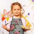 thumbnail image 3 of Pioneer Flower Floral Print Pattern Kids Aprons for Girls and Boys,Adjustable Neck Strap Toddler Aprons for Kids Cooking Baking, 3 of 7