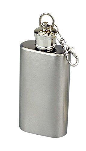 Engravable 2oz Stainless Steel Hip Flask Keychain 