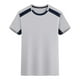 thumbnail image 5 of pstuiky camisetas camisas para hombre, Blusa deportiva informal de color liso con cuello redondo y manga corta elástica para hombre camisetas de hombre xl, 5 of 6