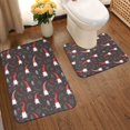 thumbnail image 2 of Yiaed Cute Christmas Gnomes Print Bathroom Mat Set 2 Pieces Mat Anti-Skid Pad Ultra Soft and Absorbent Bathroom Bath Mat Contour Bath Rugs for Toilet Base, 2 of 6