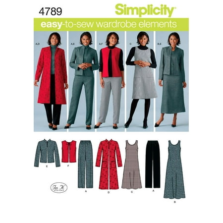 Simplicity Misses' Size 10-18 Pants, Vest, Jacket & Jumper Pattern, 1 Each