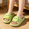 thumbnail image 5 of Djtdsds Kids Dinosaur Slide Sandals Soft Non- Open-Toe Slippers Color:Green,Size:6-7 Years, 5 of 8