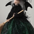 thumbnail image 5 of Decoración de Halloween muñeca bruja vestida con falda de gasa con adornos de decoración de escritorio para accesorios de fiesta verde, 5 of 5
