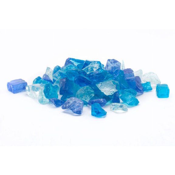 Dragon Glass 10 lb Blue Hawaii Landscape & Fire Pit Glass, 1/2"