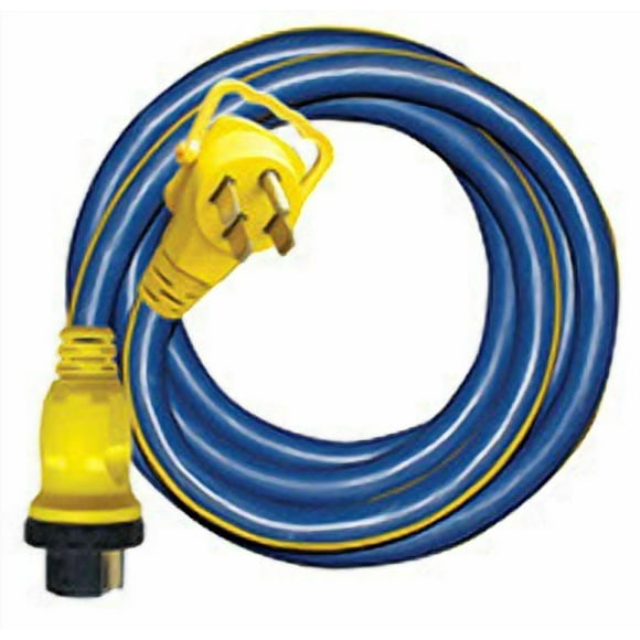 AP Power Cord 16-00586 Pro Series; Power Supply Cord; 6/3-8/1 Gauge; 25 Foot Length; Blue/Yellow; With Plug Handle Grip; STW Wire Type