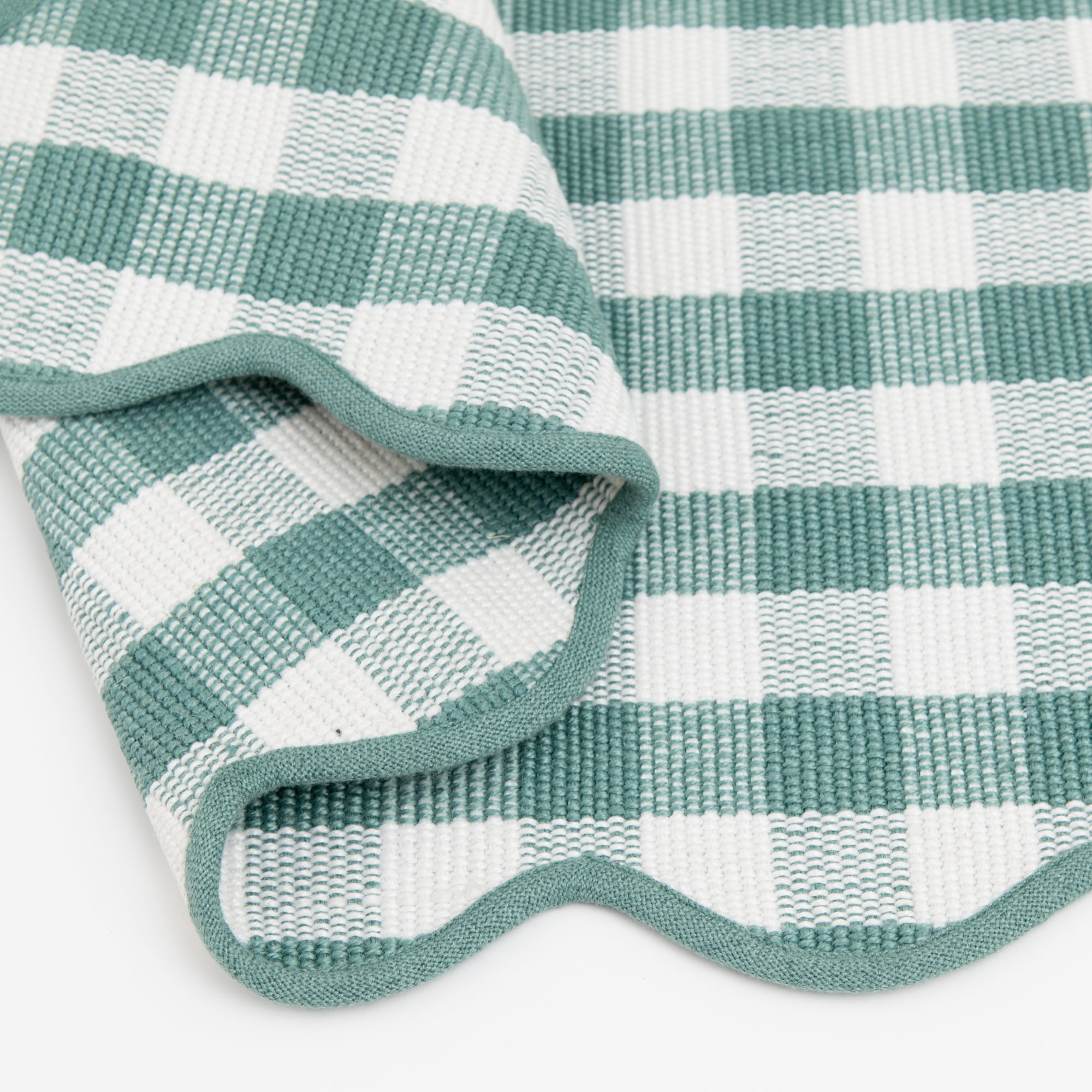 Way To Celebrate 24X36 Scallop Green Polyester Outdoor Layering Rug