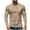 Khaki, variant on Iugvhana Buttons Round Neck T-Shirts for Men Long Sleeve Shirts Tops Solid Casual Daily Pullover Blouses with Pocket White XXXL