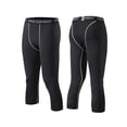 thumbnail image 2 of Men Compression Shorts Gym 3/4 Pant Base Layers Running Sport Tights Leggings, 2 of 9