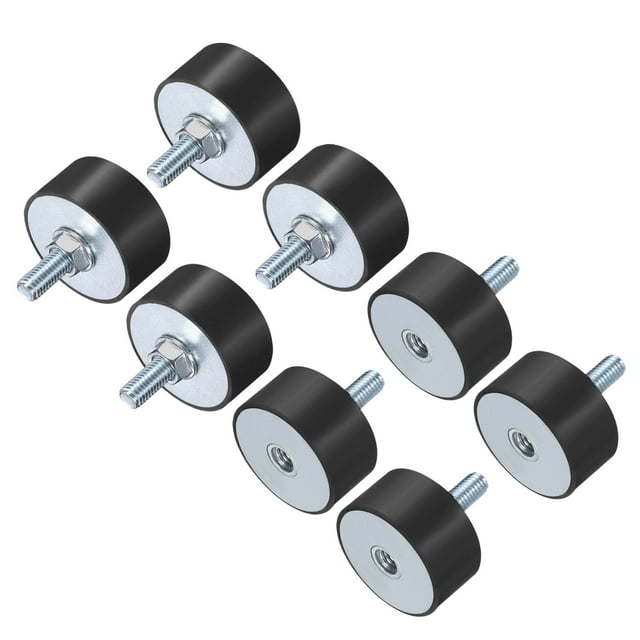 8 Pack M8x23mm Thread Studs Rubber Shock 40x20mm Male Female 8 Pack M8 Lock Nuts