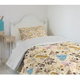 thumbnail image 4 of Ambesonne Cartoon Animal Quilted Bedspread Set 2 Pcs, Musician Mascots, Twin Size, Multicolor, 4 of 6