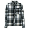thumbnail image 2 of Sakmal Womens Blouse Collared Button Up Plaid Short Sleeve Shirts Gray Blouses Going Out Tops for Women, 2 of 7