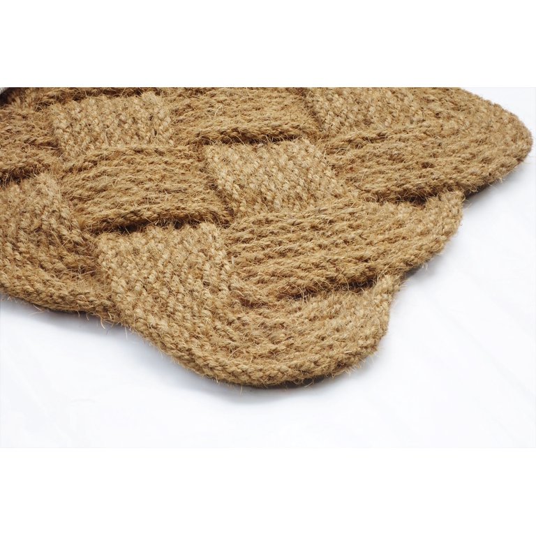 Nedia Home 36 x 22 in. Lovers Knot Mat Brown & Natural