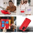 thumbnail image 5 of ELEHOLD For Samsung Galaxy Note 20 Ultra Phone Case Leather Crossbody Zipper Card Wallet Flip Case Kickstand Cover, with Ring Holder,Full Body Protection-Red, 5 of 7