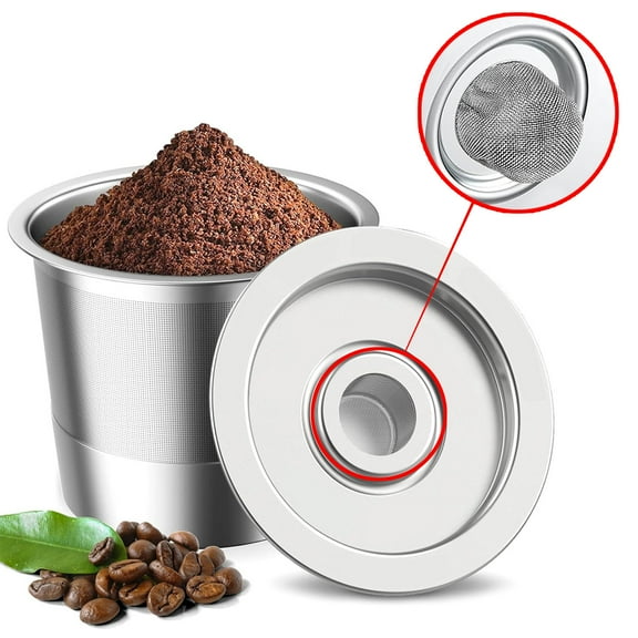 2 Pack Reusable Pods for Ninja Dual Brew Coffee Maker, Stainless Steel Reusable K Pod Permanent K Cups Filters Coffee Accessories Compatible with Ninja CFP101 & Ninja PB051 Coffee Maker