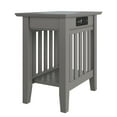 thumbnail image 4 of AFI Mission Solid Wood Side Table with Built-in Charging Station, Grey, 4 of 6