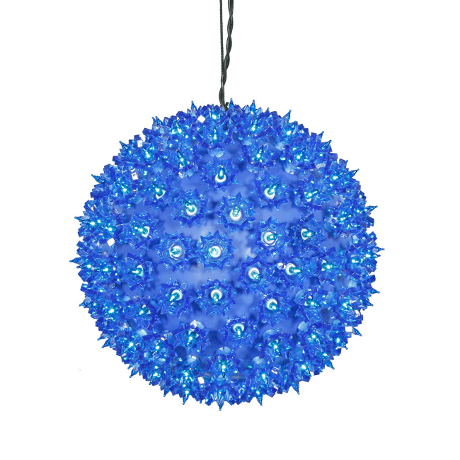 10'' Blue Lighted Starlight Sphere Hanging Christmas Ball Ornament