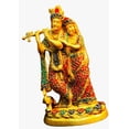 thumbnail image 4 of 10 Inch Brass Radha Krishna Statue with Vibrant Stone Work, Symbol of Love and Devotion, Perfect for Home Decor, Spiritual Altar, Meditation, 4 of 4