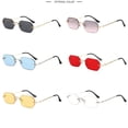thumbnail image 4 of Rimless Sunglasses Polygon Cut Edge Punk Sun Glasses UV400 Protection Fashion Eyewear For Men Women Driving Travel Eyepiece, 4 of 9