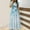 Sky Blue, variant on QUNYINEY Short Sleeve Women Dresses Casual Floral A-Line Dress Empire Waist Crew Neck Flowy Maxi Sundress