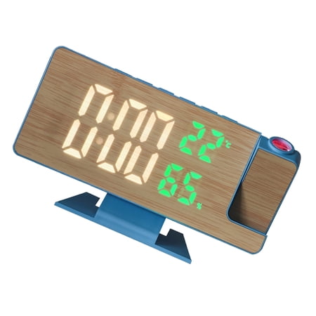 Acahhotxx Desk Clock, Multifunctional Wood Pattern LED Projection Alarm Clock with Large Screen photo Acahhotxx Desk Clock, Multifunctional Wood Pattern LED Projection Alarm Clock with Large Screen