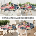 thumbnail image 7 of Pioneer Flower Floral Print Pattern Round Fitted Tablecloth with Elastic Edge,Dining Table Cover Waterproof,Outdoor Round Tablecloth for Camping,Dining,Indoor and Outdoor, 7 of 7