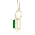 thumbnail image 2 of ANGARA Natural 1 Ct Emerald-Cut Emerald Halo Pendant in 14K Yellow Gold for Women (Size-7x5mm) | May Birthstone, Birthday, Anniversary, Jewelry Gift for Women | Natural Emerald Necklace, 2 of 8