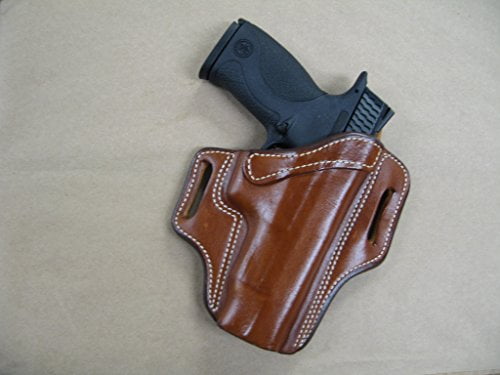 S&W Smith & Wesson M&P 9mm 40 Leather 2 Slot Molded Pancake Belt Holster BLK RH
