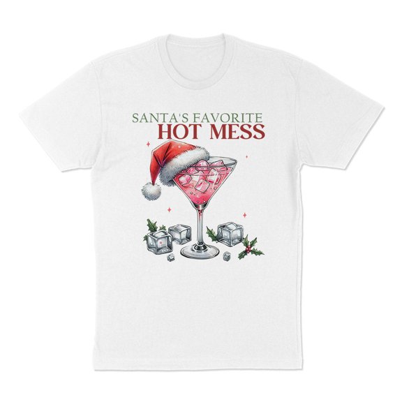 Santa's Favorite Hot Mess Shirt Unisex Large White